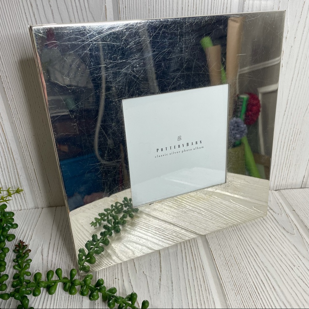Pottery Barn Classic Silver Photo Album Scrapbook Picture Cover 10” x 10”